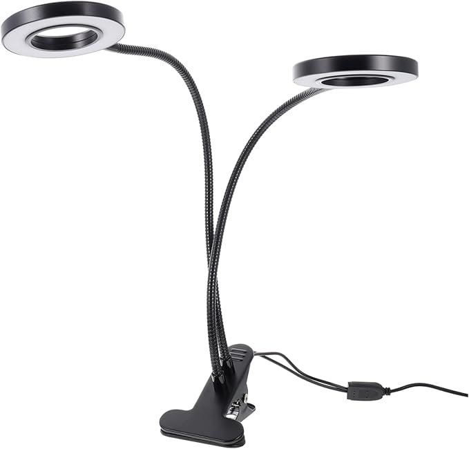Adjustable Dual-Head LED Plant Growth Lamp for Indoor Use 5V Timer Function Clip-On Design Color Cycle for Greenhouse and Home Planting