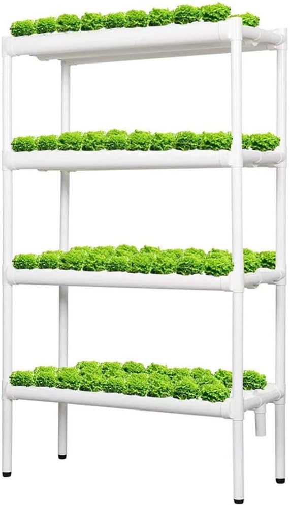 Lyfreen 4 Layers Hydroponics Growing SystemIndoor Garden with 108pcs Net Pots Hydroponics Supplies Cups Automatic Pump System Herb Garden Hydroponic Tower for Home Kitchen Gardening