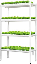 Lyfreen 4 Layers Hydroponics Growing SystemIndoor Garden with 108pcs Net Pots Hydroponics Supplies Cups Automatic Pump System Herb Garden Hydroponic Tower for Home Kitchen Gardening