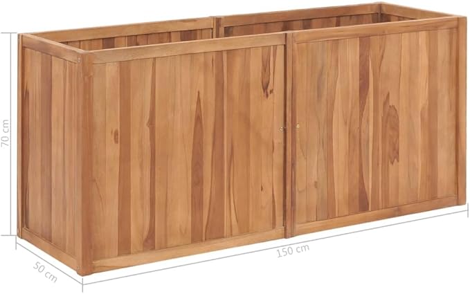 SKM Garden Raised Bed 150x50x70 cm Solid Teak Wood (Weight-32KG)