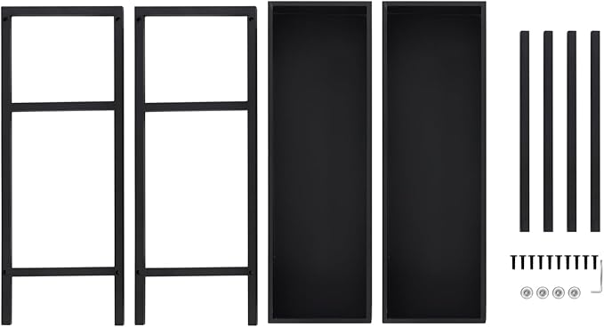 2 Tier Standing Planter Box 29 Inch Outdoor/Indoor Metal Planter Box Elevated Garden Box Raised Garden Bed for Vegetable Flower Herb Fruit