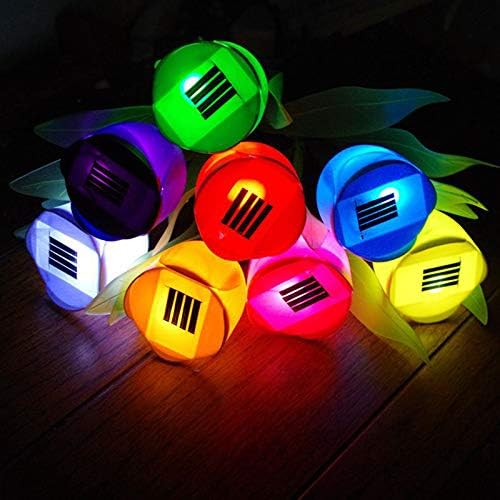 Plant Growing Lamps Solar Light Tulip Flower Lamp Multi-Color Outdoor Waterproof Garden Yard Path Lawn Insert Solar Light 10PC(Yellow)