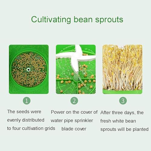 Large Capacity Bean Sprouts Machine 3-Tier PP Sprouter for Home Automatic Bean Seed Germination Healthy Cereal Sprouts Maker Perfect for Vegan &amp Healthy Diets