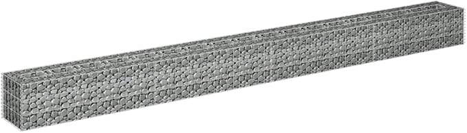 Galvanized Steel Gabion Raised Garden Bed - 141.7x11.8x11.8 - Metal Planter Box for Outdoor Flower Vegetable Plant Gardening Beds