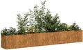 Large Rectangular Rusty Weathering Steel Planter Box 43.4 x 6.2 x 6.2 in Durable Elevated Garden Bed for Balcony Patio Outdoor Raised Flower &amp Vegetable Bed