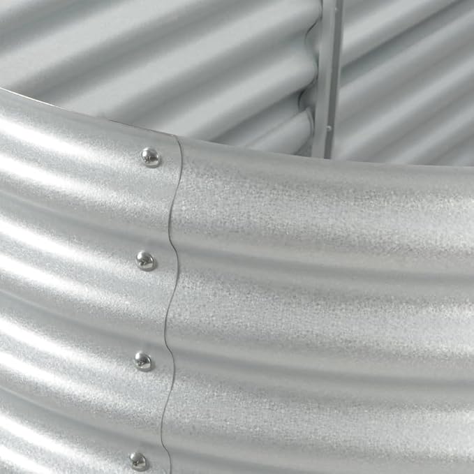 Garden Raised Bed 94.5x31.5x17.3 Galvanised Steel Silver