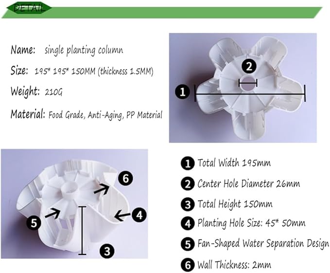 Hydroponics Growing SystemHydroponics Growing Tower Planter for Herbs Fruits &amp Vegetables 5 Plants Per Layer 8/10/12 Layer GYL24824(Color:B2Size:8 Layer)