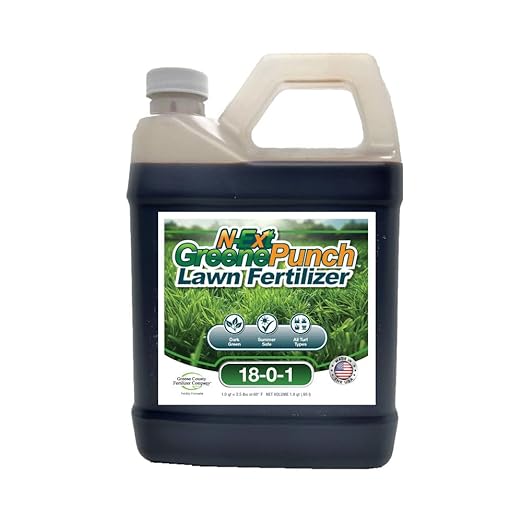 GreenePunch Liquid Lawn Fertilizer – One Single Quart (Covers up to 2000 sq ft) with Sea Kelp &amp Humic Acid – Quick Green Up &amp Sustained Color for 4–6 Weeks
