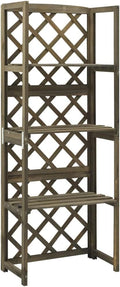 Trellis with 3 Shelves 21.6x11.8x55.1 Solid Fir Wood Planter Raised for Indoor Outdoor Garden Vegetables Flower Herb Plants Bed Elevated Wooden Box Stand for Backyard Patio BalconyGray