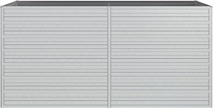 Garden Raised Bed 63x31.5x30.3 Galvanized Steel Silver