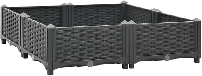 vidaXL Raised Bed 31.5x31.5x9.1 Polypropylene