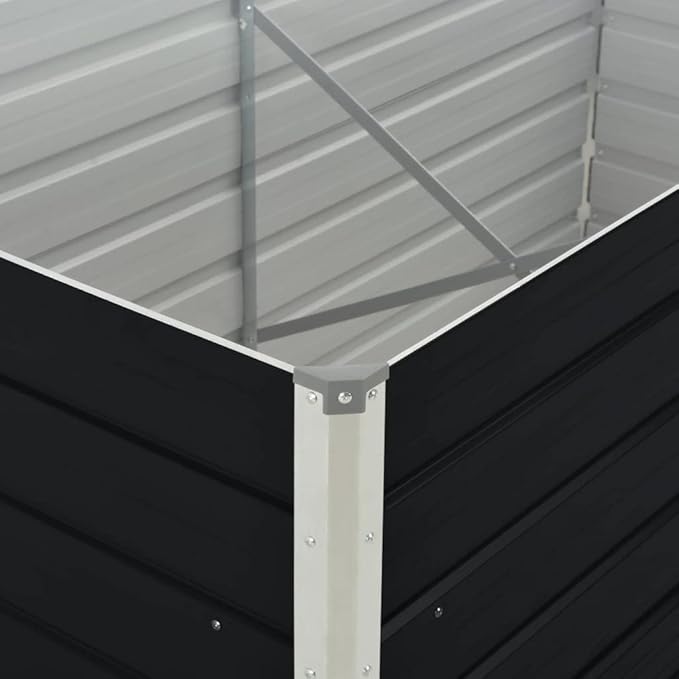 YAFF Raised Garden Bed 63x31.5x17.7 Galvanized Steel Anthracite (15.312lbs)