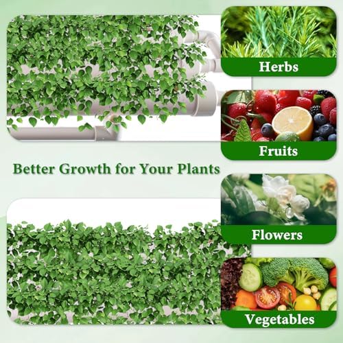 Hydroponic Grow Kit - Wall-Mounted System with 36 Plant Sites Food-Grade PVC-U Pipes Water Pump Timer Nest Basket &amp Sponge for Leafy Vegetables