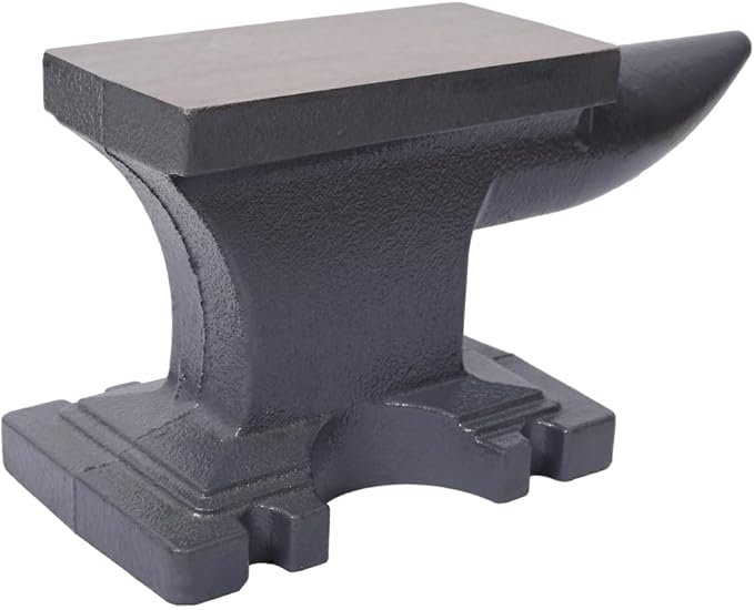 Cast Iron Anvil Single Horn Anvil with 6.8 x 3.3 Inch Countertop and Stable Base Luxebough High Hardness Blacksmith for Bending Shaping Forging Premium Rugged Design (24LB)