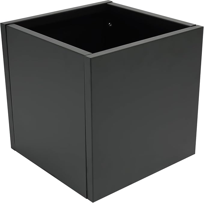32 L x32 W x32 H Metal Flower Boxes Planter Boxes Outdoor Raised Garden Bed Indoor Outdoor Planting Bed Black Square Planter Box for Patios Lawn Yard Decor Storage