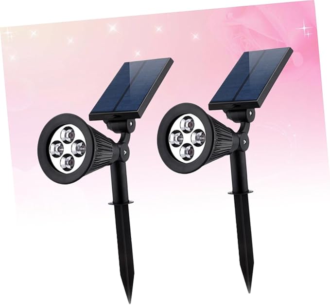 LIFKOME 2pcs Solar Lights Outdoor Ground Plug Landscape Lamps for Garden Pathway Patio