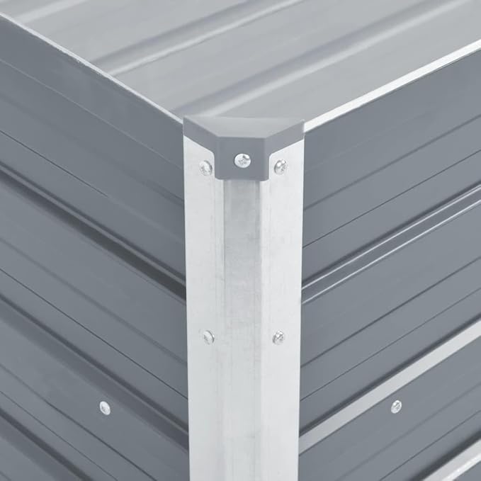 Raised Garden Bed Gray Galvanized Steel Planter Box 39.4x15.7x17.7 Inch Rectangular Outdoor Raised Bed for Vegetables Flowers Herbs Patio Garden Clearance Deals