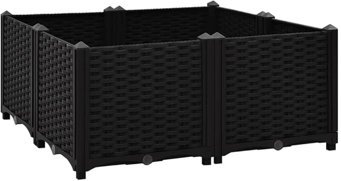 Raised BedElevated Planter BoxRaised PlanterGarden BoxPlanter Boxfor Vegetables Fruits Flowers Herbs 31.5x31.5x15 Polypropylene