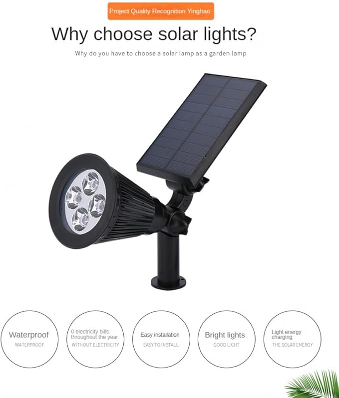 Outdoor Waterproof IP68 Solar Lights Lawn Lights Solar Spotlights with 3 Lighting Modes Suitable for Courtyard Lawn Patio Garden and Pathway Landscape Lighting