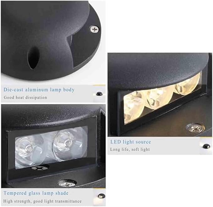 Underground Light LED - IP65 Outdoor Waterproof Spotlight 1 Sides Glow Deck Lights 24V LED Garden Buried Lamp for Patio Pathway Lawn Steps Landscape Lights(Yellow Light2W-24V)