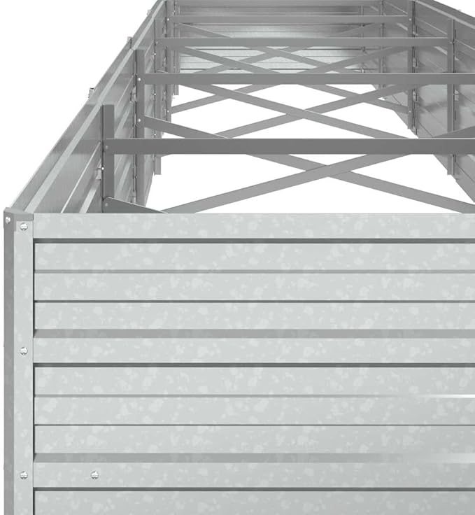Garden Raised Bed Silver Galvanized Steel Large Durable Gardening Pots &amp Planters 316901