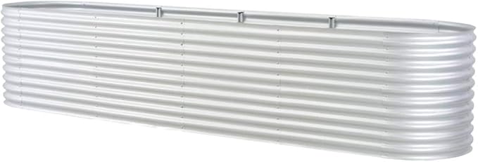 Garden Raised Bed PlanterGarden BedGalvanized Raised Garden BedPlanter Raised bedsGalvanized Planter157.5x31.5x31.9 Galvanized Steel Silver