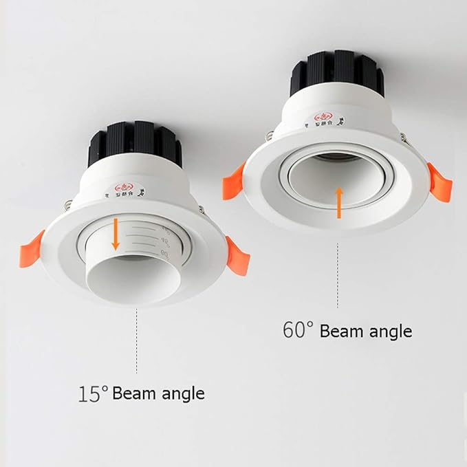 Spotlight Adjustable Focus Light Led Downlight Recessed15-60 Degree Beam Anglefor Kitchen Island Living Room Bathroom Ceiling Fixture