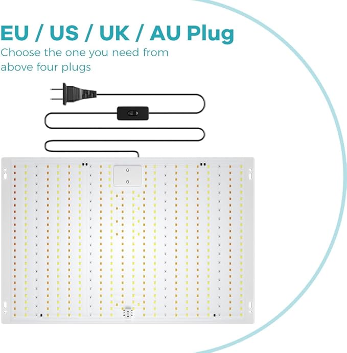 2PCS 1500W LED Plant Growth Light Use with 2835 SMD Sunlight Full Spectrum Growing Lamps for Seeds Indoor Plants Veg and Bloom Grows Lights with UV IR &amp Driver Dimmable Vegetable Growing and Flowe