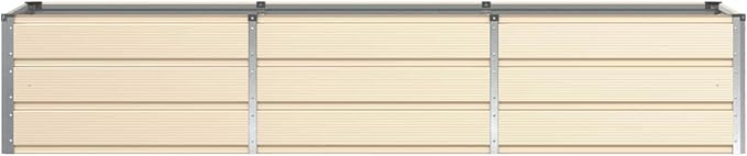 94.5 x 31.5 x 17.7 in Metal Raised Garden Bed Large Trough Planter for Vegetables Herbs &amp Flowers Modern Ivory Steel Planter Box for Patio Terrace or Indoor Décor
