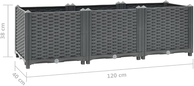 YAFF Raised Bed 47.2x15.7x15 Polypropylene (15.136lbs)