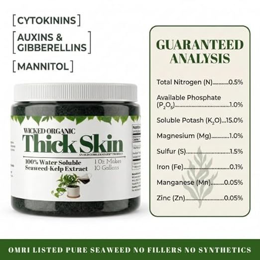 Old Cobblers Farm Wicked Organic Thick Skin – Seaweed Extract Powder Plant Growth Booster (1oz | 2oz) (1 oz)