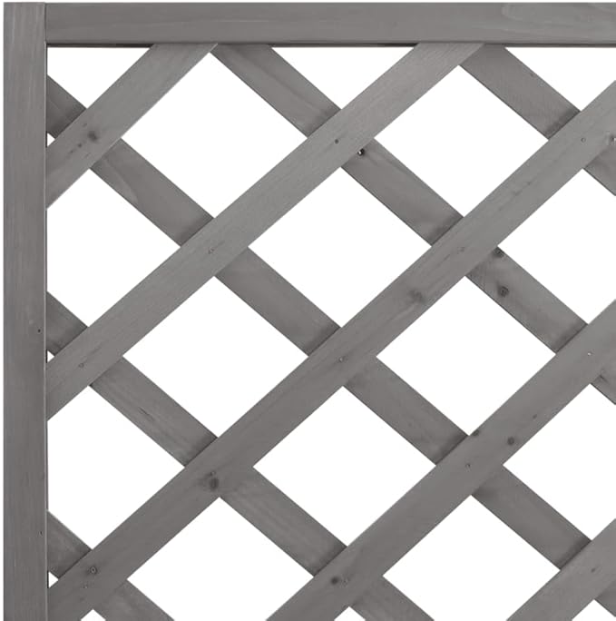 Raised Garden Bed with Trellis Gray Solid Fir Wood Outdoor Planter Box 35.4x13.8x70.9 Elevated Planter for Flowers Vegetables and Climbing Plants in Garden or Patio
