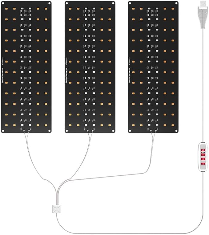 3Head Full Spectrum Cultivation Lamp 5 Level Dimmable Timing 4/8/12Hours Vegs Flowers Hydroponic Fill Lamps Sunlight Seeding Cultivate Light UV IR Greenhouse Tent Potted Succulent Seedling Lighting