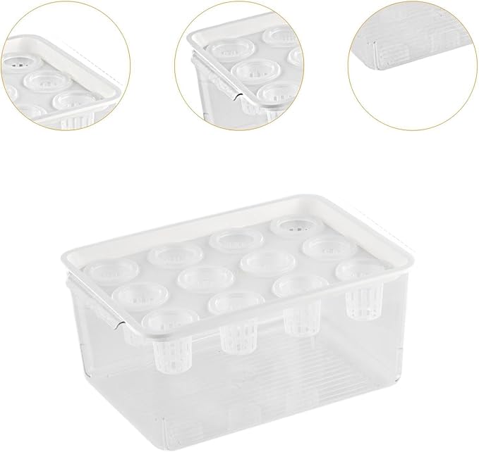 Hydroponics Grower Box Indoor Tabletop Mini Aquarium 12 Holes High Performance Desktop Micro Landscape Tank for Vegetables White