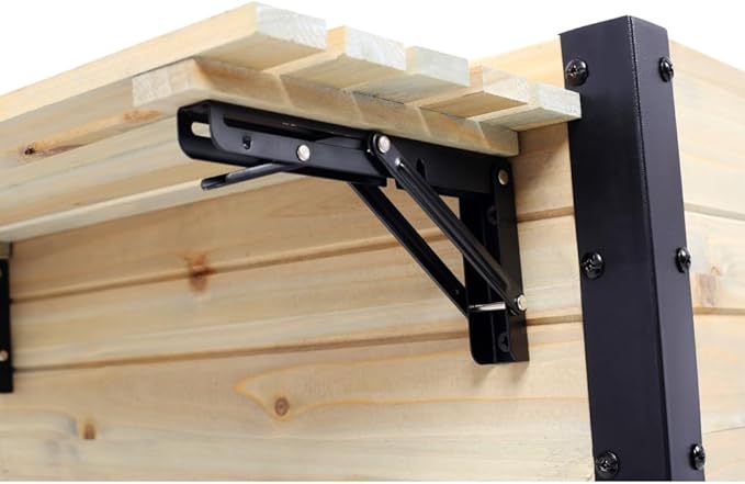 LICOME Wood Raised Planter BoxPlanters for Outdoor PlantsElevated Herbs Vegetables Flowers Great Patio Deck Balcony (Black+Natural + Wood)