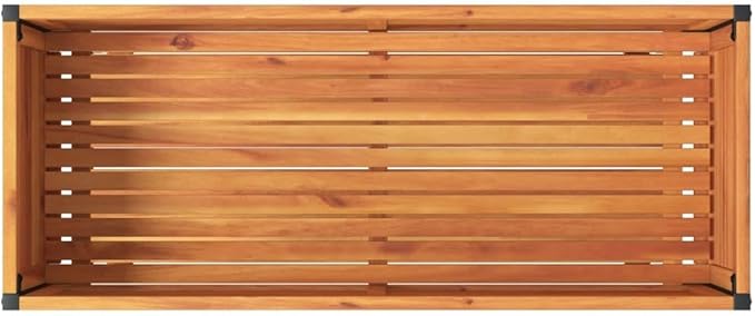 Rectangular Solid Acacia Wood Raised Garden Bed Oiled Finish 17.7 x 43.3 x 31.5 in Durable Planter for Outdoor Plants Indoor Gardening