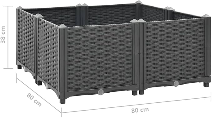 Raised Bed Outdoor Planter Garden Bed Polypropylene Raised Garden Bed Raised Planter Bed Raised Plant Containers for Fresh Vegetables Herbs Flowers 31.5 x 31.5 x 15