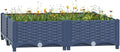 Raised Bed Blue Grey Polypropylene 31.5 x 31.5 x 9.1 in Planters Gardening Pots &amp Planters 310410
