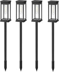 10W Solar Garden Stake Wusi Light –Weatherproo Square Tungsten Lawn Lights for Outdoor Pathway Lighting No Wires Required with Automatic Night Activation(4PCS)