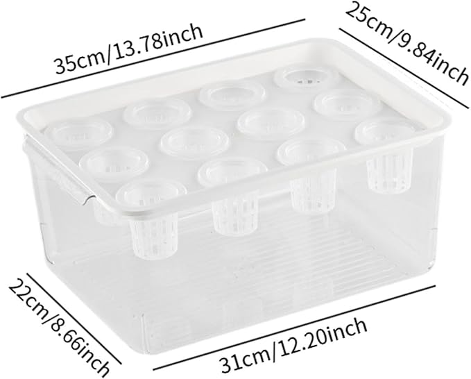 Hydroponics Grower Box Indoor Tabletop Mini Aquarium 12 Holes High Performance Desktop Micro Landscape Tank for Vegetables White