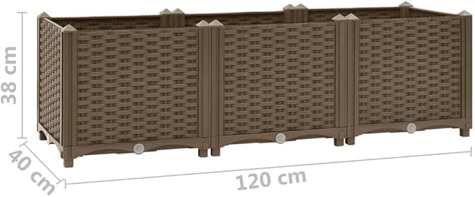 Raised BedGarden Raised Bed Planter Box Trellis with Climbing Plants for Growing Flowers Porch and Fruit Herbs Decks Patios 47.2X15.7X15 Polypropylene
