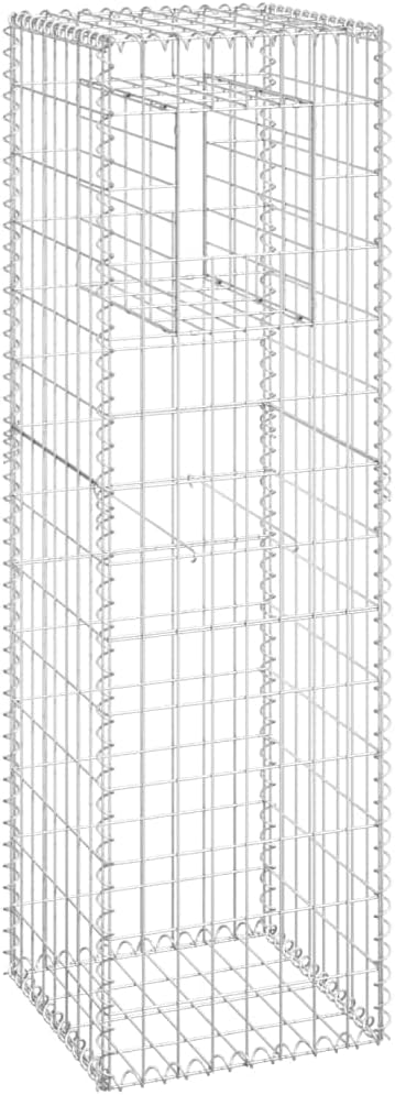 Galvanized Steel Gabion Basket Post/Planter Raised Bed Gabion Raised Bed to Fill with Rocks or Gravel Stable Durable Gabion Post 15.7x15.7x55.1