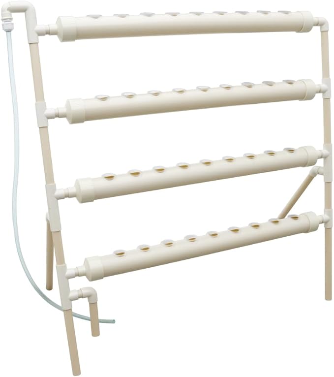 Wall-Mounted Hydroponic Grow Kit 36 Plant Sites Hydroponics Planting System 4 Food-Grade PVC Pipes Hydroponic Gardening Indoor System with 110V Well PumpPlanting SpongeHose