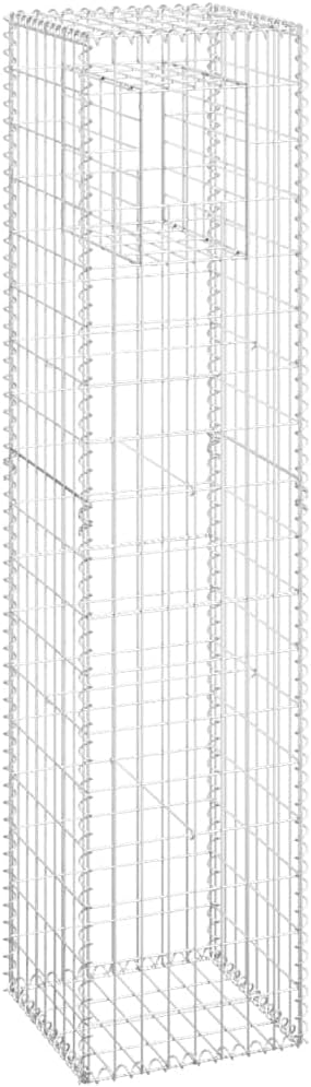 Gabion Basket Post Galvanized Steel Planter Raised BedGabion Raised Bed to Fill with Rocks or Gravel 15.7x15.7x70.9 Iron