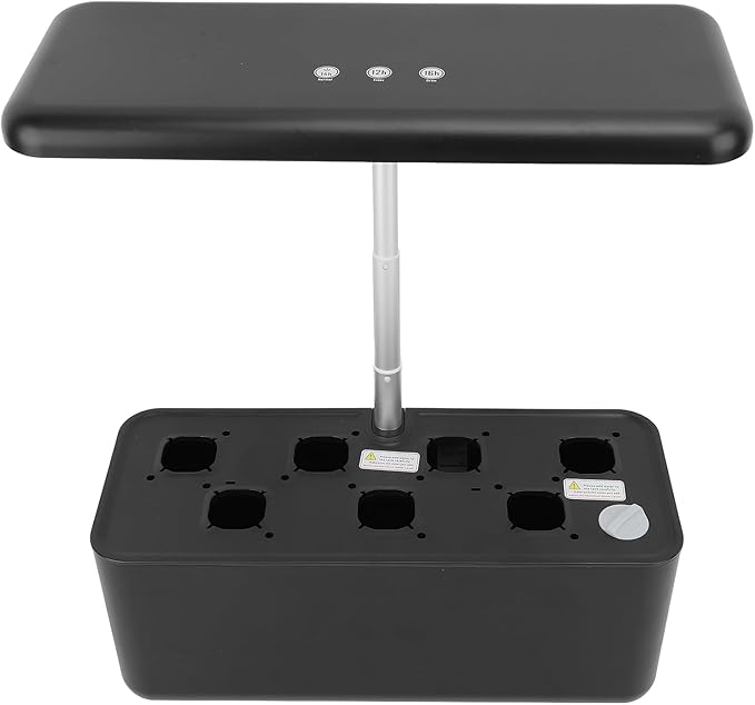 SIXRUN Hydroponics Growing System 3 Modes LED Hydrophonic Planter for Indoor Garden US Plug 100V‑240V LED Hydroponics Growing System Kit (Black)