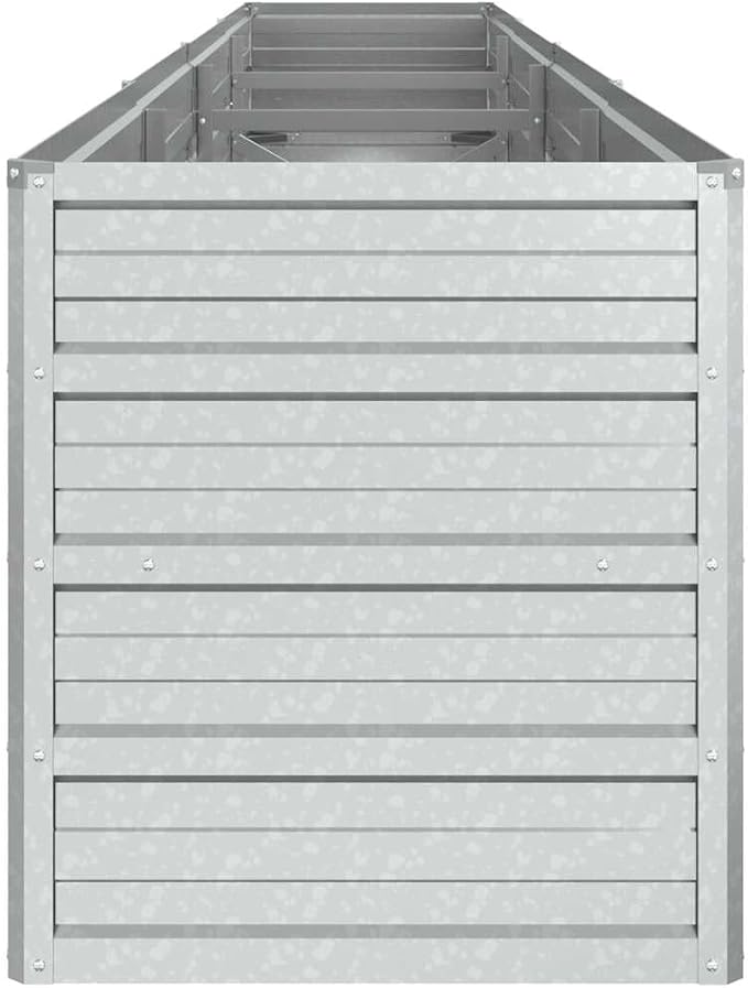 Garden Raised Bed Silver Galvanized Steel Large 126x16x18 Inch Outdoor Planter for Vegetables Durable Metal Garden Bed for Patio Herbs Flowers