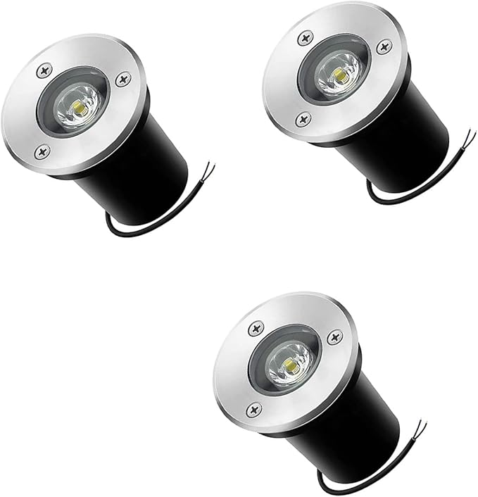 Recessed Outdoor Underground Light - Round Outdoor Floor Spotlight IP67 Waterproof Stainless Steel Floor Lamp1W Mini LED Outdoor Landscape Light Garden Ground Light F