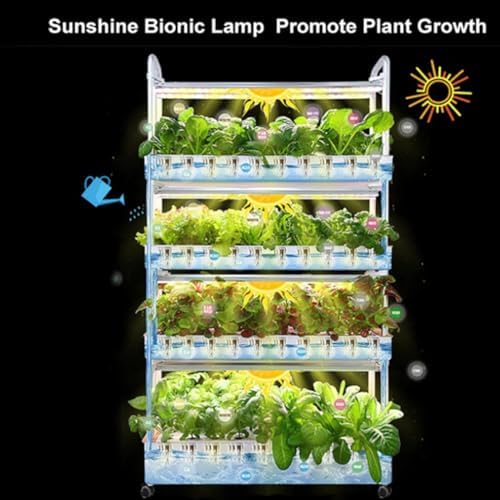 Hydroponic Tower Growing Kit with LED Grow Light Indoor Self-Watering Aeroponics System with Hydrating Pump 64 Holes for Efficient Plant Growth