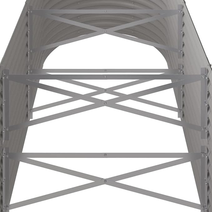 SKM Garden Raised Bed Powder-Coated Steel 88.2x31.5x26.8 Gray (14.38 KG/31.636 LBS)
