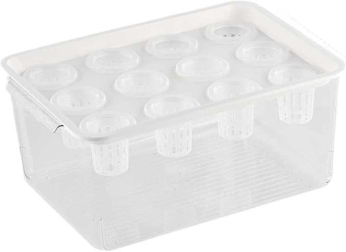 Hydroponics Grower Box Indoor Tabletop Mini Aquarium 12 Holes High Performance Desktop Micro Landscape Tank for Vegetables White